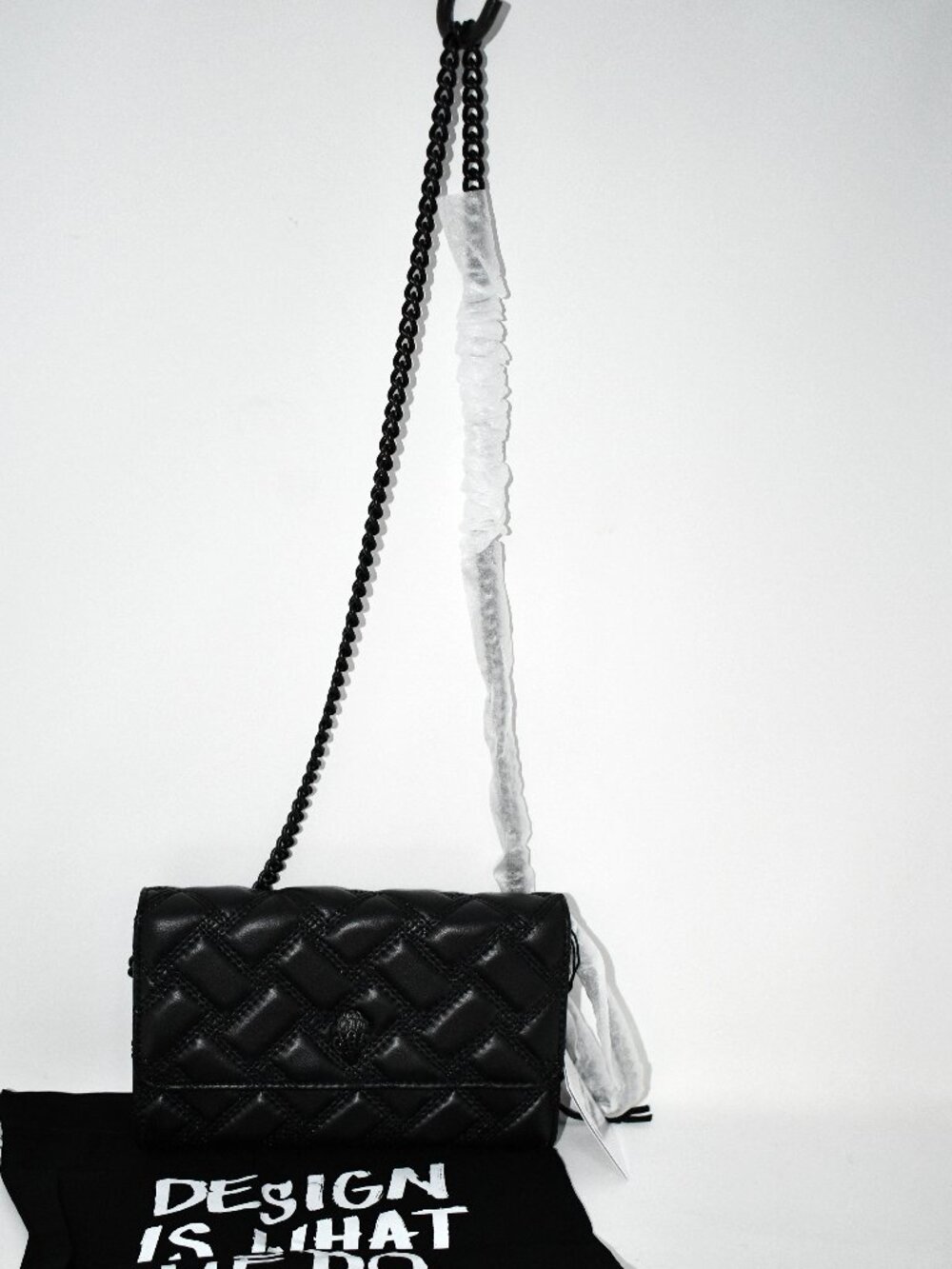 Kurt Geiger Kensington Drench Wallet on Chain in Black #0648400109 NWT Details: